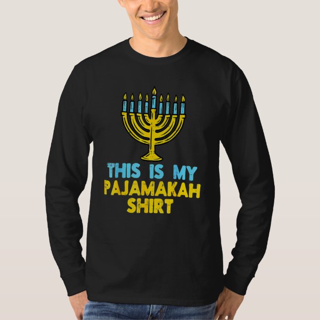 This Is My Pajamakah  Menorah Hanukkah Pajamas Cha T-Shirt (Front)