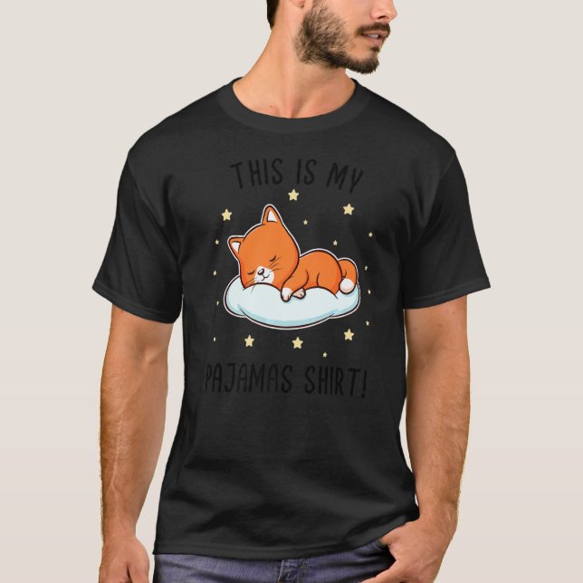 This Is My Pajamas! Cute Cat Sleeping Animal Pajam T-Shirt (Front)