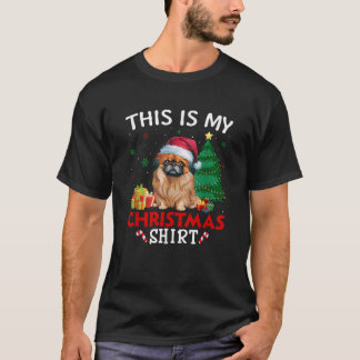 This is My Pekingese Dog Santa Hat Christmas Pajam T-Shirt