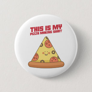 This Is My Pizza Making Shirt Heart Button