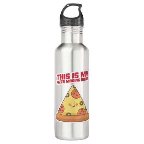 This Is My Pizza Making Shirt Heart Stainless Steel Water Bottle