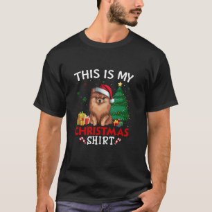 This is My Pomeranian Dog Santa Hat Christmas Paja T-Shirt