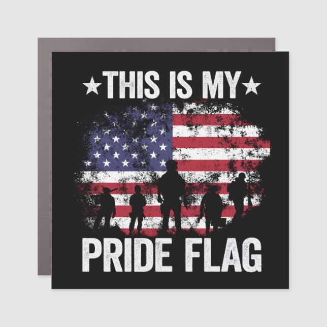 This is My Pride Flag Car Magnet (Front)