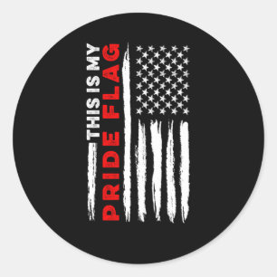 This Is My Pride Flag Patriotic Usa American 4Th O Classic Round Sticker