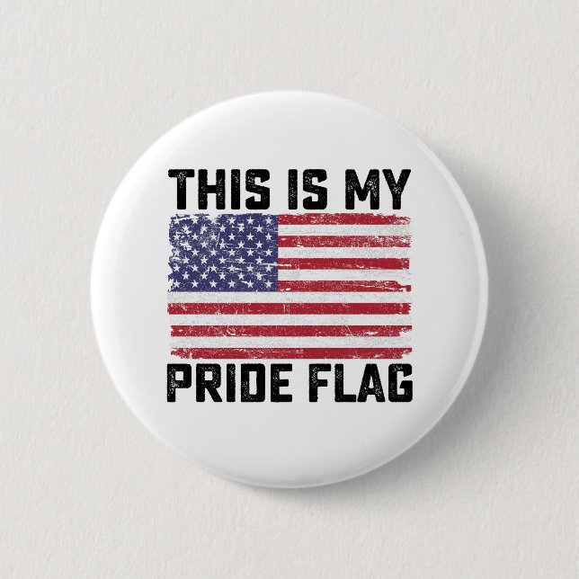 This Is My Pride Flag USA Button (Front)