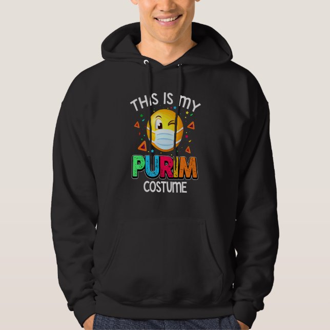This Is My Purim Costume Funny Jewish Face Mask 3 Hoodie (Front)