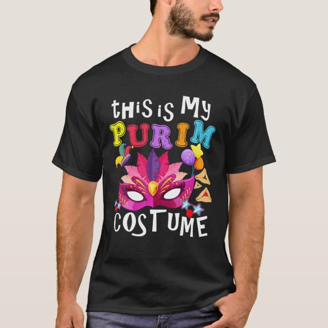 This Is My Purim Costume Mardi Gras Carnival Costu T-Shirt (Front)