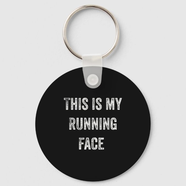 This Is My Running Face Funny Running  Keychain (Front)