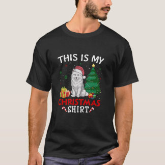This is My Samoyed Dog Santa Hat Christmas Pajama T-Shirt