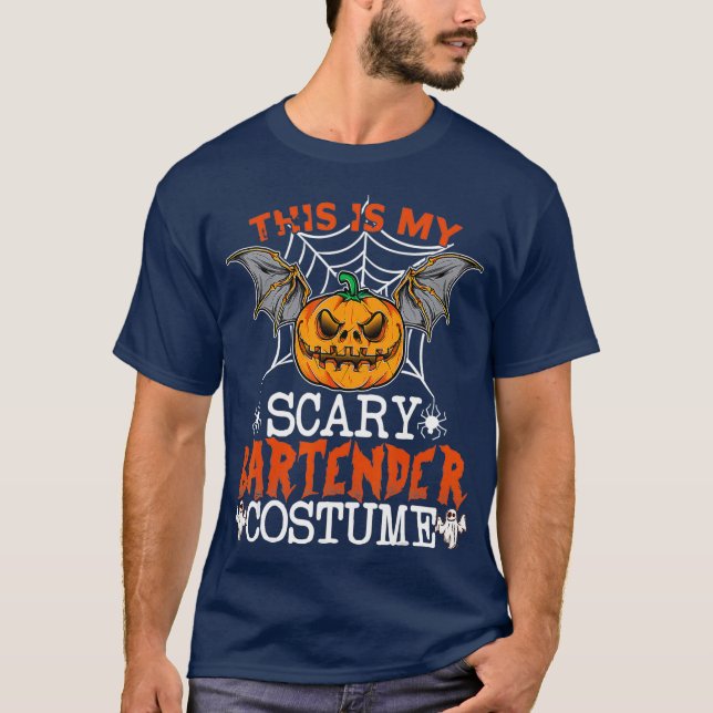 This Is My Scary Bartender Costume Funny Gifts T-Shirt (Front)