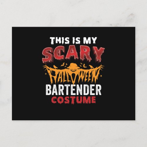 This Is My Scary Bartender Costume Postcard