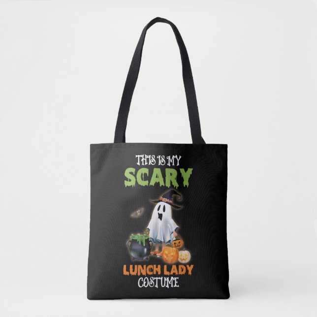 This is My Scary Lunch Lady Ghost Halloween Tote Bag (Front)