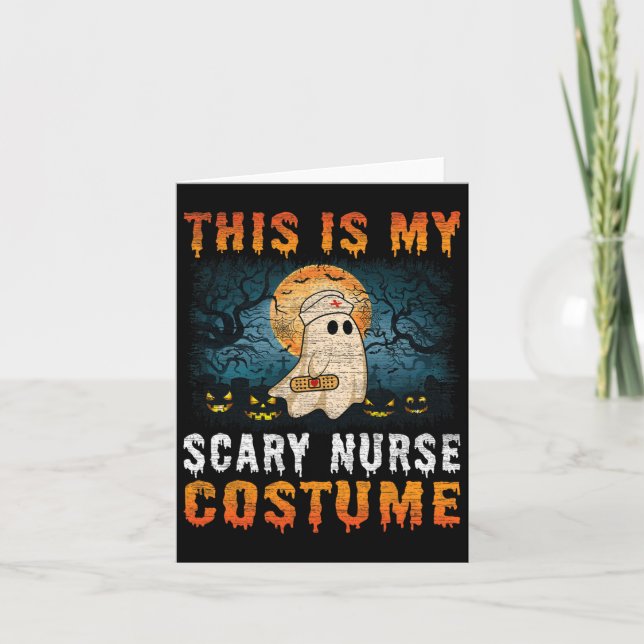 This Is My Scary Nurse Costume Fun Halloween Men W Card (Front)