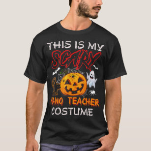 This Is My Scary Piano Teacher Costume Pumpkin Hal T-Shirt