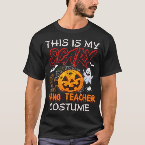 This Is My Scary Piano Teacher Costume Pumpkin Hal T_Shirt