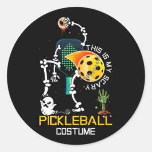 This Is My Scary Pickleball Costume Halloween Skel Classic Round Sticker