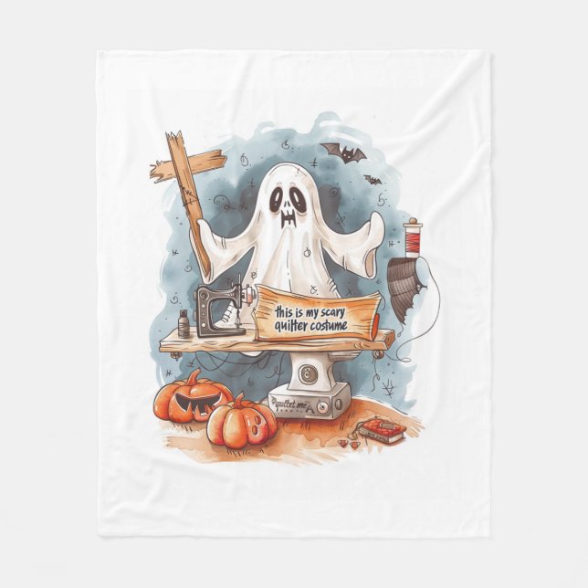 this is my scary quilter costume fleece blanket (Front)