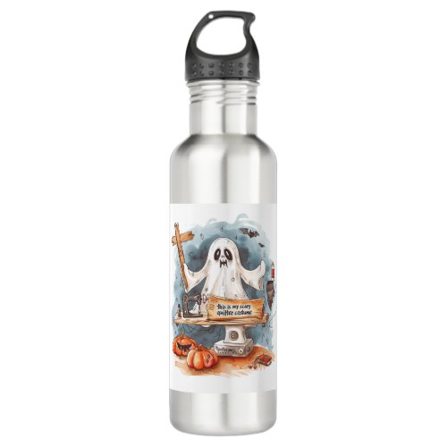 this is my scary quilter costume stainless steel water bottle