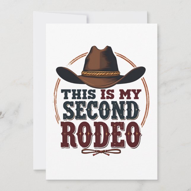 This is My Second Rodeo Cowboy West Hat Thank You Card (Front)