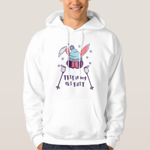 This is my Ski Suit Skiing Rabbit with ski poles Hoodie