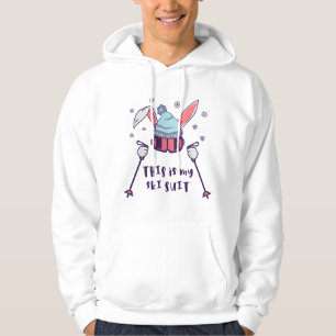 This is my Ski Suit Skiing Rabbit with ski poles Hoodie