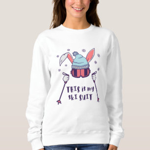 This is my Ski Suit Skiing Rabbit with ski poles Sweatshirt