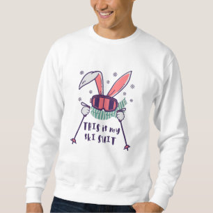 This is my Ski Suit Skiing Rabbit with ski poles Sweatshirt