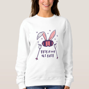 This is my Ski Suit Skiing Rabbit with ski poles Sweatshirt