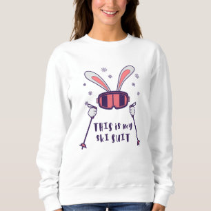 This is my Ski Suit Skiing Rabbit with ski poles Sweatshirt