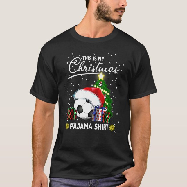 This Is My Soccer Christmas Pajamas  For Boys Adul T-Shirt (Front)