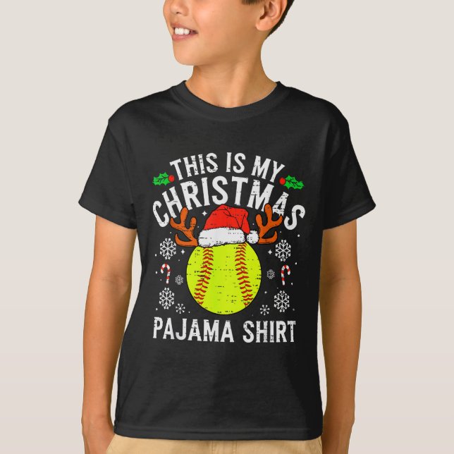 This Is My Softball Christmas Pajama Shirt Srt Men (Front)