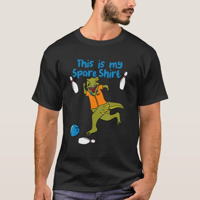 This is My Spare Shirt Funny Bowling Dinosaur Bowl (Front)