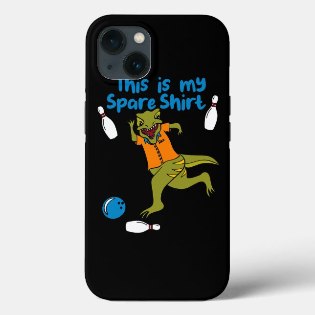 This is My Spare Shirt Funny Bowling Dinosaur Bowl Case-Mate iPhone Case (Back)