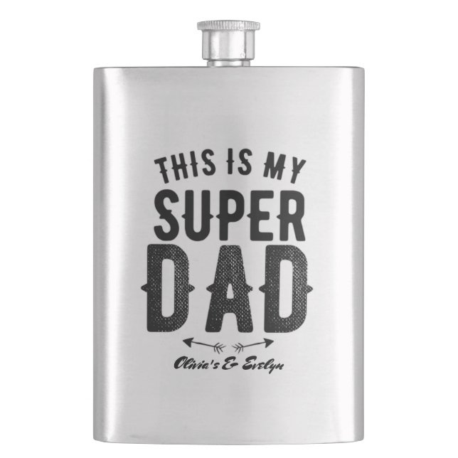 This is My Super Dad Personalized Father's day Flask (Front)