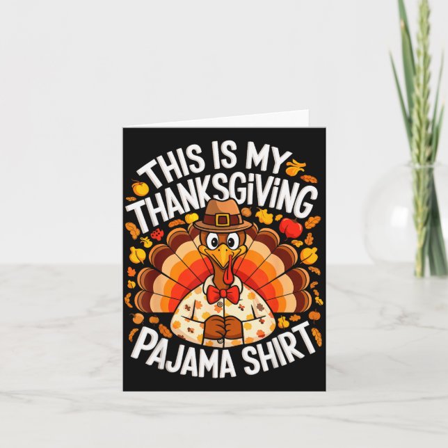 This Is My Thanksgiving Pajama Shirt Adult Kid Men Card (Front)