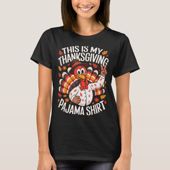 This Is My Thanksgiving Pajama Shirt Pjs Adult Kid (Front)
