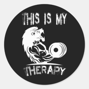 This Is My Therapy Bodybuilding Gym  Classic Round Sticker