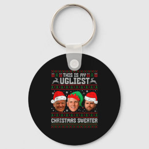 This Is My Ugliest Christmas Sweater Funny Trump V Keychain
