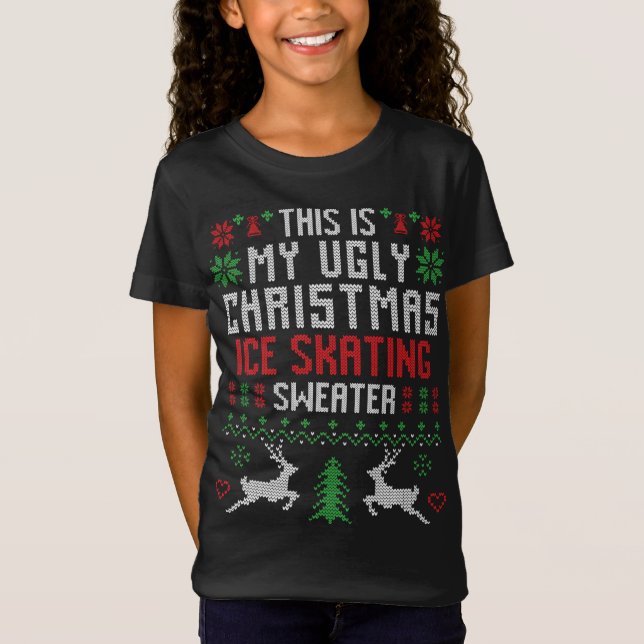 This Is My Ugly Christmas Ice Skating Sweater Ice  (Front)