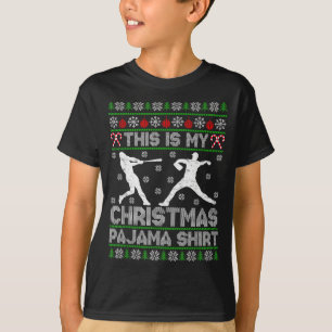 This Is My Ugly Christmas Pajama Baseball Funny Wi T-Shirt