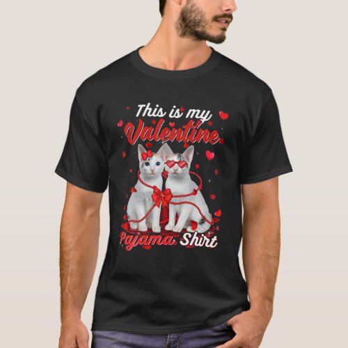 This Is My Valentine Pajama Japanese Bobtail Cat T_Shirt