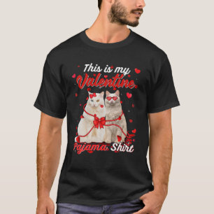 This Is My Valentine Pajama Turkish Angora Cat T-Shirt
