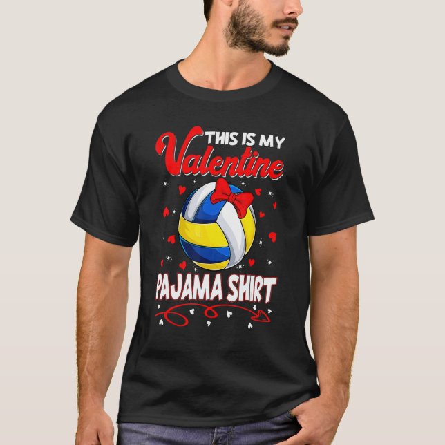 This Is My Valentines Volleyball Pajama For Kids B T-Shirt (Front)