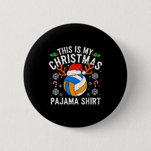 This Is My Volleyball Christmas Pajama Shirt Men B Button