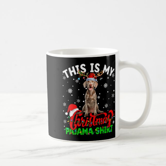 This Is My Weimaraner Dog Ugly Christmas Pajama Sw Coffee Mug (Right)