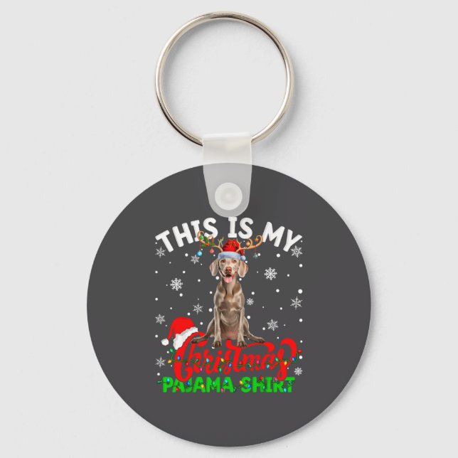 This Is My Weimaraner Dog Ugly Christmas Pajama Sw Keychain (Front)