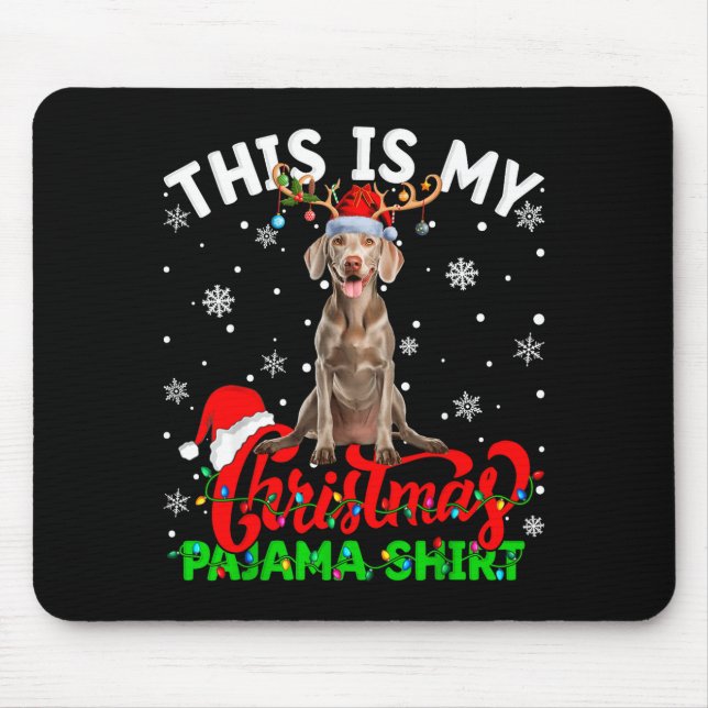 This Is My Weimaraner Dog Ugly Christmas Pajama Sw Mouse Pad (Front)