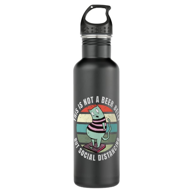 This is not a beer belly but social distancing stainless steel water bottle (Front)