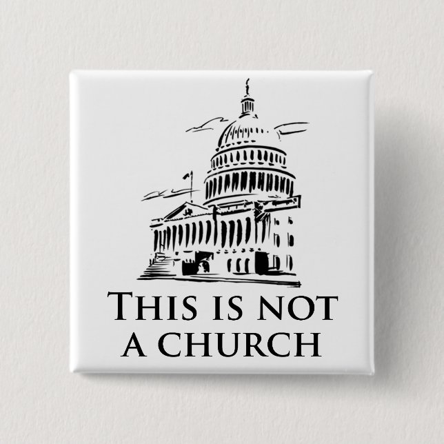 this is not a church pinback button (Front)