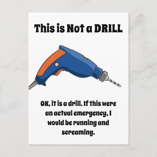 This is Not a Drill Postcard (Front)